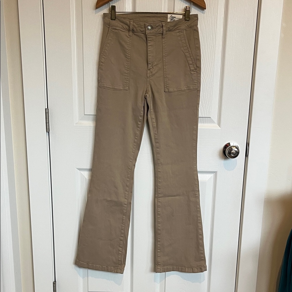 Women's Cosmic Blue Love Tan Flare Pants